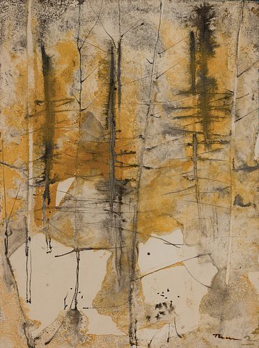 William Thon, Am. 1906-2000, Copse, Watercolor and ink on paper, framed under glass