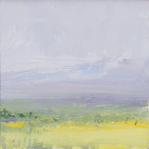 Eric Aho, Am. b. 1966, Gray Sky View, Acrylic on paper, framed under glass