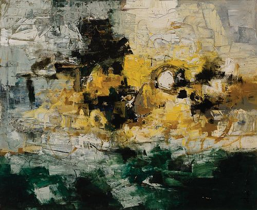 John Chin Young, Am. 1909-1977, Untitled (Abstraction), Oil on canvas, framed