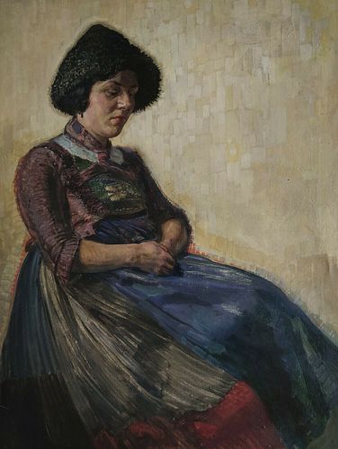WOMAN IN COSTUME OIL PAINTING