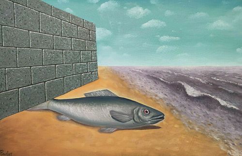 SURREAL FISH OIL PAINTING