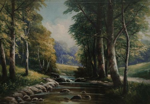 FOREST SUMMER OIL PAINTING