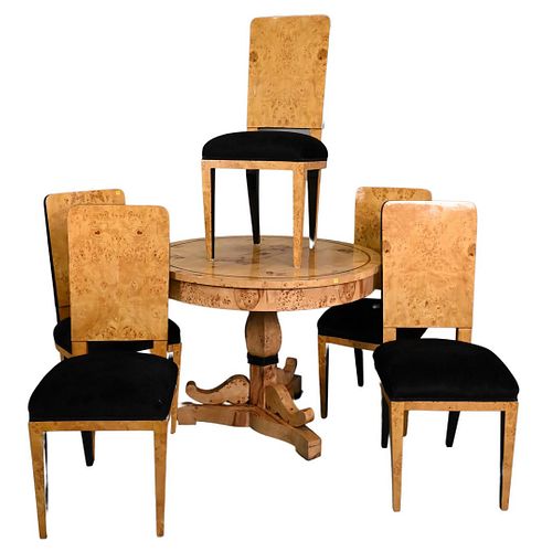 Birdseye Maple Pedestal Round Table