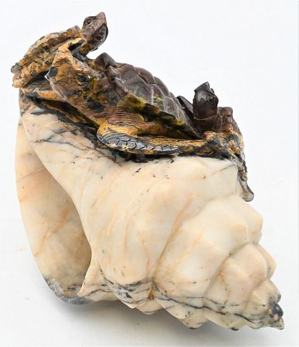 Carved Marble Conch Shell