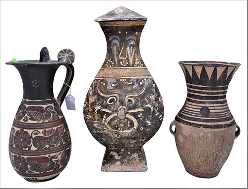 Group of Three Pottery Urns