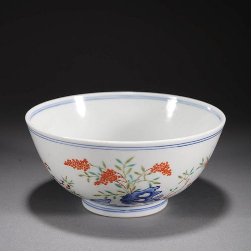 Multi-colored 'FLOWERS'  bowl, Qing Dynasty