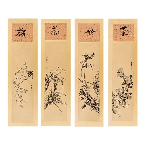 Chinese plants painting on paper