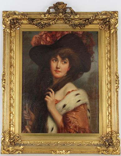 Toussaint, Signed 19th C. Portrait of a Woman