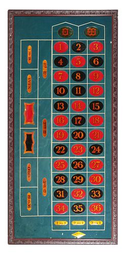 Vintage BC Wills ROULETTE Table Layout