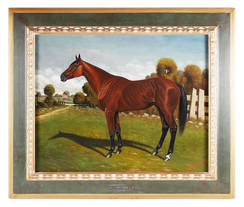 "Hastings" J. WILLIAM JOHNSON Horse Painting