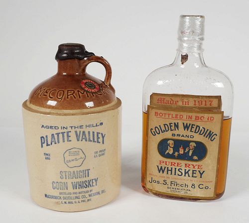 (2) Early 1900s WHISKEY Bottles