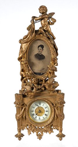 19C Ansonia Clock with Tintype