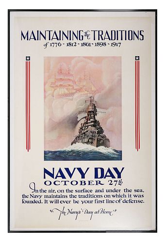 Original 1938 NAVY DAY Poster