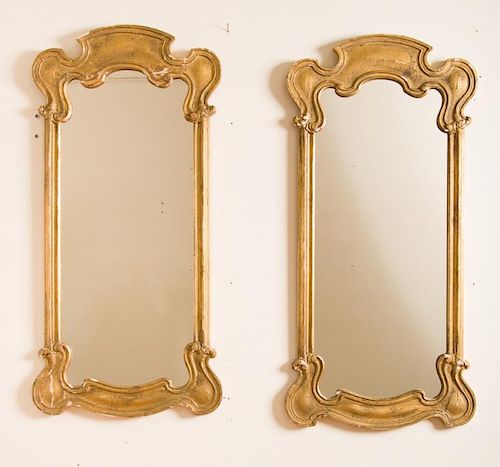 Art Nouveau Gilt Framed Mirrors, Pair
