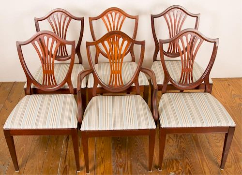 Hickory Chair Co. Hepplewhite Style Chairs, Six