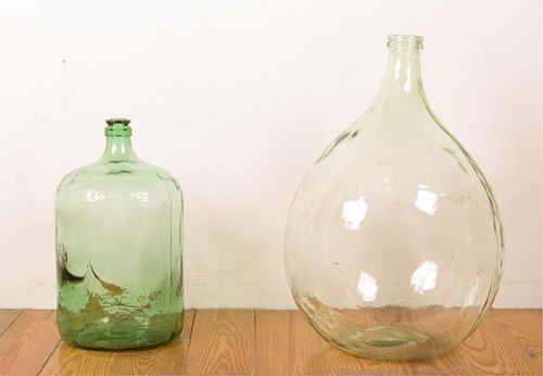 Vintage Glass Demijohns, Two (2)