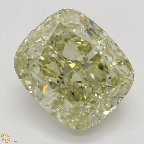 4.55 ct, Natural Fancy Brownish Greenish Yellow Even Color, VVS1, Cushion cut Diamond (GIA Graded), Appraised Value: $76,800 