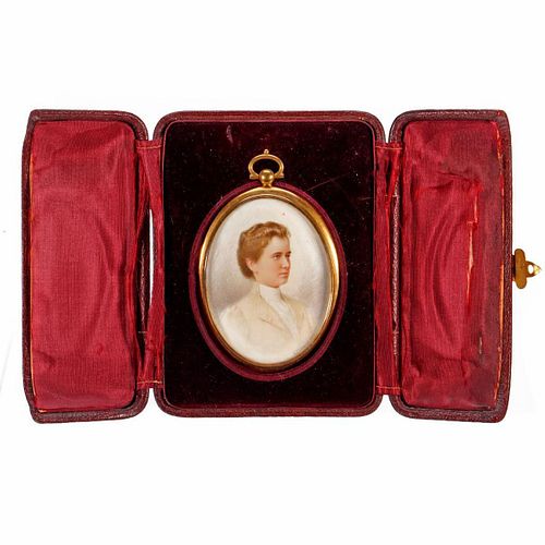PORTRAIT MINIATURE IN FITTED CASE, 1912.