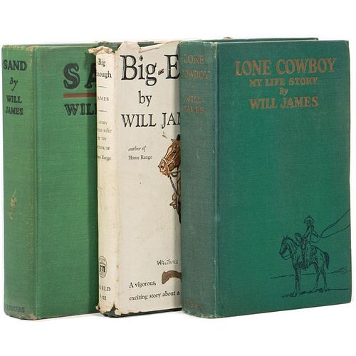 Three Westerns by Will James, incl. First Editions.