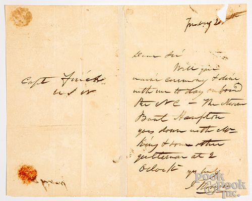 Signed letter from Commodore John Rogers