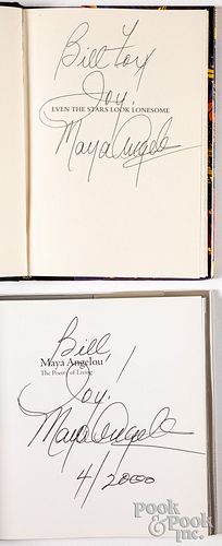Two Maya Angelou signed first edition books