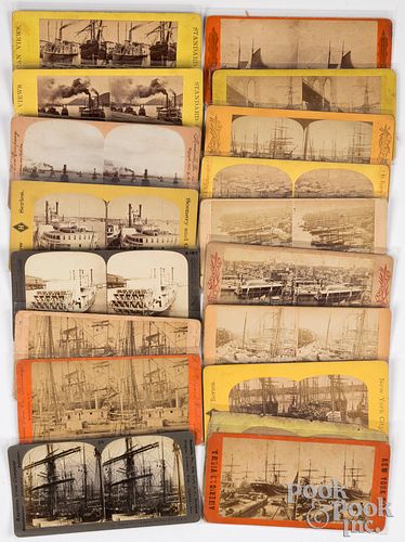 Group of ship and boat stereoviews