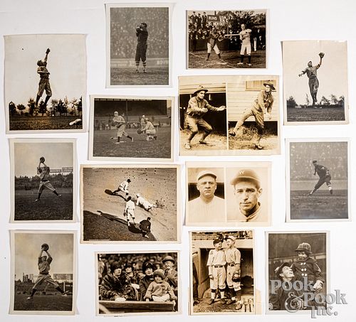 Fourteen baseball photographs, early 20th c.