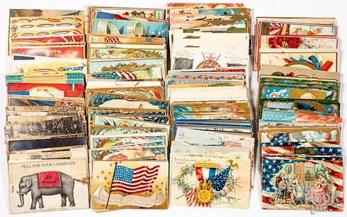 Approx. 250 patriotic postcards