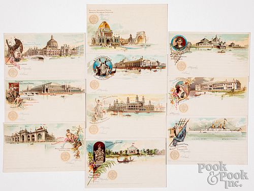 Ten 1893 Chicago Worlds Fair postcards