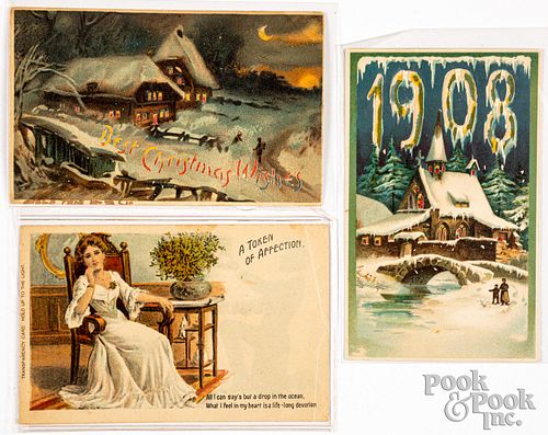 Three hold-to-light postcards