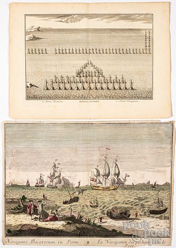 Two maritime engravings, 18th c.