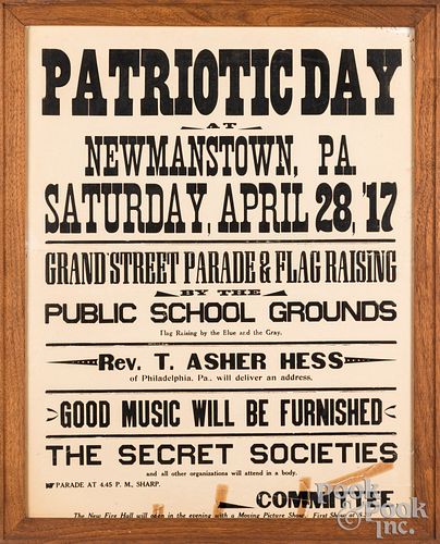 Newmanstown, Pennsylvania Patriotic Day broadside