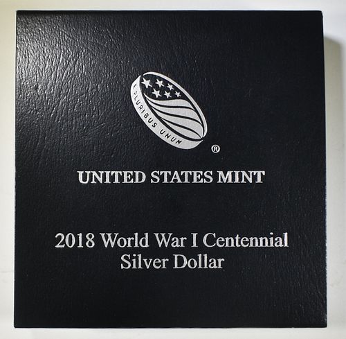 2018 WORLD WAR I UNC SILVER COMMEM DOLLAR