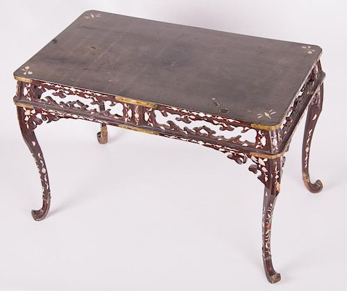 18th C Japanese Lacquer Table w/ MOP Inlay