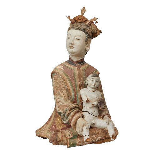 Modern Chinese Gessoed Temple Guanyin