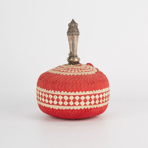 Indian Wrapped Silver Surahi Water Flask