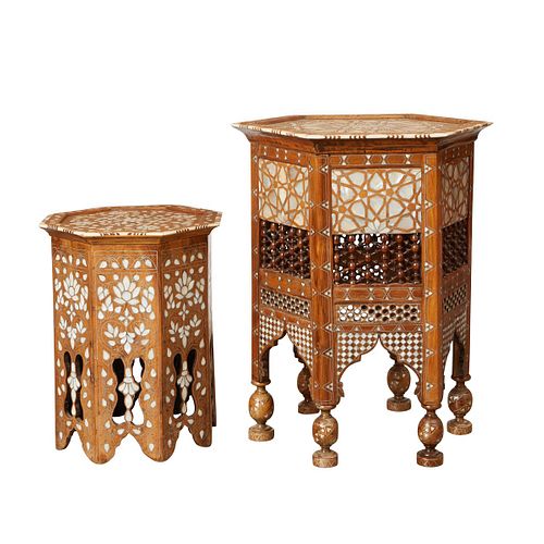 2 Syrian Mother of Pearl Inlaid Side Tables