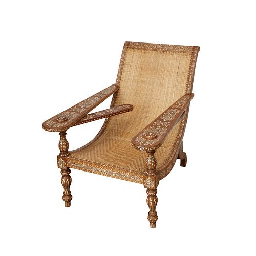 Syrian Inlaid Mother of Pearl Plantation Chair