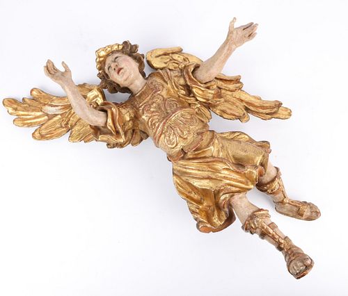 18th Century European Carved Gilt Angel