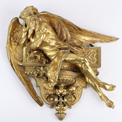 19th c. Victorian Gilt Bronze Angel
