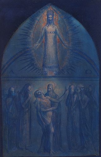 Ernst Fuchs Oil on Paper of Christ 1952
