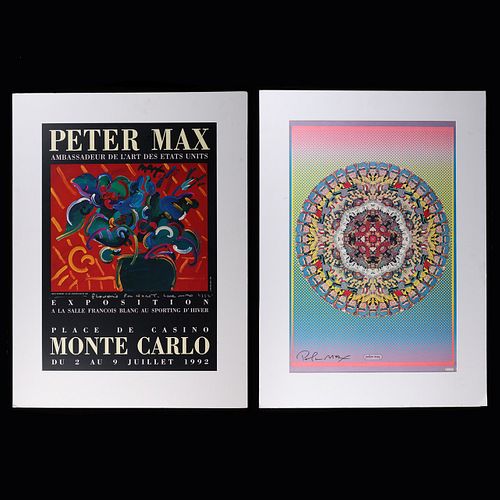 2 Hand Signed Peter Max Lithographs