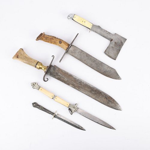 5 Antique and Historic Knives and Hatchet
