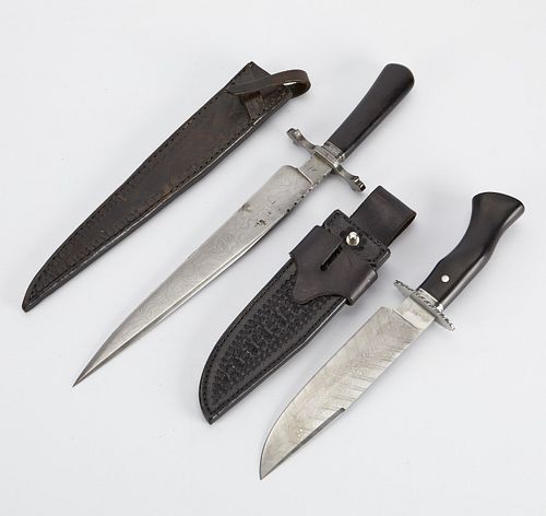 2 Steve Culver Damascus Steel Knives