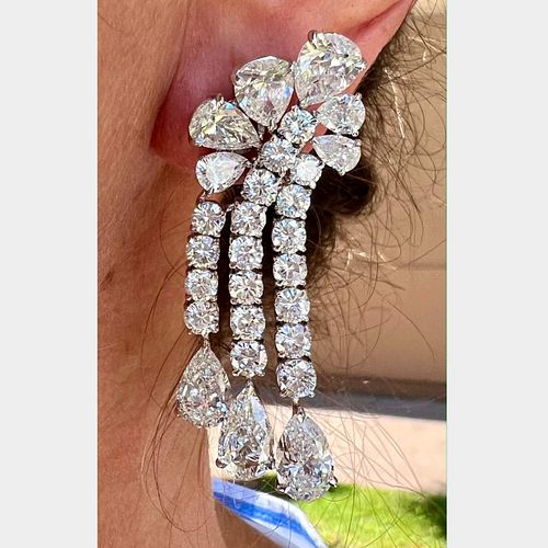 Platinum 30.00 Ct. Diamond Earrings