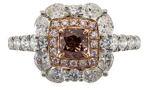 18k Fancy Pink Diamond Ring