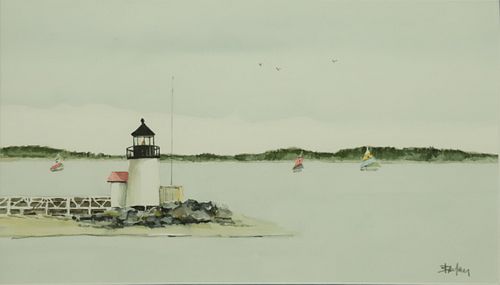 Roy Bailey Watercolor on Paper "Brant Point"