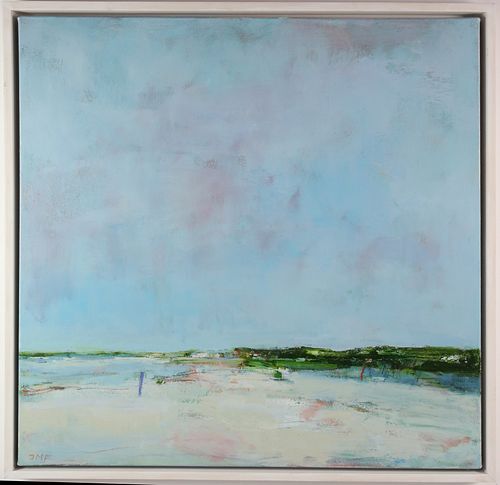 Julija Mostykanova Feeney Oil on Canvas "Beach Scene"