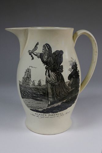 "Susan's Farewell" Liverpool Pitcher, England 19th Century