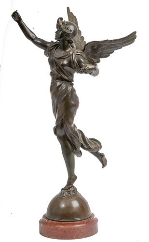 Marcel Debut Patinated bronze sculpture Marcel Debut Patinated bronze Winged sculpture, late 19th century.
Marcel Debut (1865-1933) "winged victory "